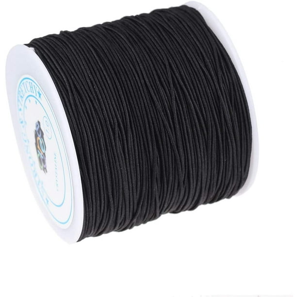 Thin black elastic cord 1mm