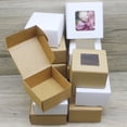 thumbnail image 3 of Wholesale of 10 latest gift packaging boxes with window white/kraft paper boxes, party matching candy gift bags 10x10x6cm kraft, 3 of 6