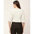 thumbnail image 2 of Moomaya Women Short Top Sweetheart Neck Elbow Sleeves Crop Top, 2 of 8