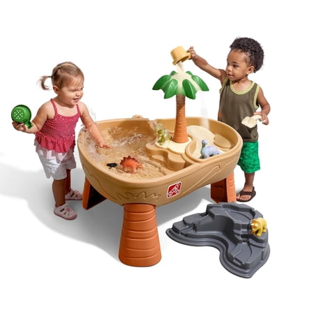 Dino Dig Sand and WaterTable, Kids Activity Sensory Playset, Summer Outdoor Toys, 7 Piece Water Toy Accessories, For Toddlers 2-5 Years Old