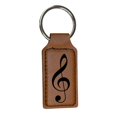 thumbnail image 2 of Keychain - Rectangle - Treble Clef Note - Leather, 2 of 4
