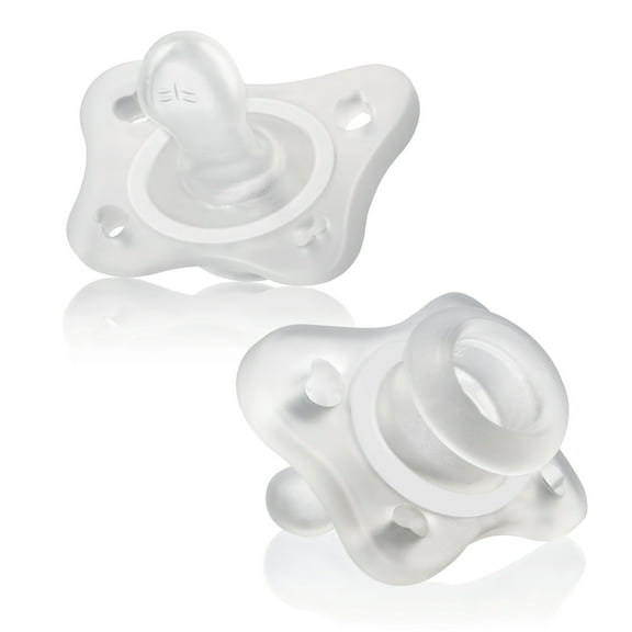 Chicco PhysioForma Mini Orthodontic Pacifier Clear 0-2m 2pk, New