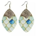 thumbnail image 5 of Baroque Floral Leather Oval Geometric Leaf Morocco Dangle Earrings Boho Jewelry, 5 of 9