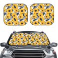 thumbnail image 2 of Salouo Blue Striped Sunflower Pattern Car Windshield Sun Shade Foldable | Front Windshield Shade for Sun, Heat and UV Rays | Interior Sun Protection-Medium, 2 of 6