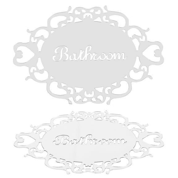 2pcs Acrylic Bathroom Signs Restroom Decor Restroom Signs Self-adhesive Bathroom Sign