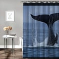 thumbnail image 2 of Orinice Whale Water Tail Bathroom Decor Set with Hooks, Colorful Luxurious Graphic Print Polyester Fabric Chic Modern Shower Curtain, Washable and Easy to Install 69x72, 2 of 7