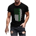 thumbnail image 1 of Besolor T-Shirts de la Saint-Patrick pour Hommes à Col Rond Imprimés à Manches Courtes Hauts Décontractés d'Été Blouse Graphique T-Shirts, 1 of 4