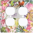 thumbnail image 3 of Metal Light Switch Plate Cover Tropical Floral Butterfly Garden Sketch FLW117, 3 of 13
