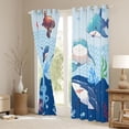 thumbnail image 3 of Erosebridal Marine Shark Black Out Curtains for Kids, Blue Octopus Coral Curtains Pack of 2 (42x63 Each), 3 of 6