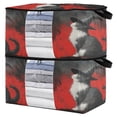 thumbnail image 2 of WOBOGO Black Hat Cow Cat Clothes Storage 2Pack Foldable Thick Fabric Blanket Organizer Bag with Handle 24.8×16.93×16.17in, 2 of 7