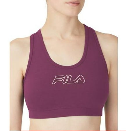 Fila Women s Bloom Logo Pullover Jersey Sports Bra Purple Size 1X
