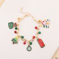 thumbnail image 2 of Yoyauz Women's Christmas Glamour Bracelet Santa Claus Bell Stockings Bow Pendant Chain Bracelet Christmas Tree Snow Reindeer Red Green Beaded Glamour Christmas Holiday Gifts, 2 of 3
