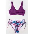 thumbnail image 3 of Traje de baño de bikini para mujer Traje de baño de dos piezas con cordones cruzados en la parte delantera, 3 of 3
