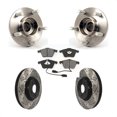 thumbnail image 1 of Transit Auto Front Hub Bearing Assembly Coated Drilled Slotted Disc Brake Rotors and Semi-Metallic Pads Kit for Car Volvo S40 V50 C70 KBB-103081, 1 of 11