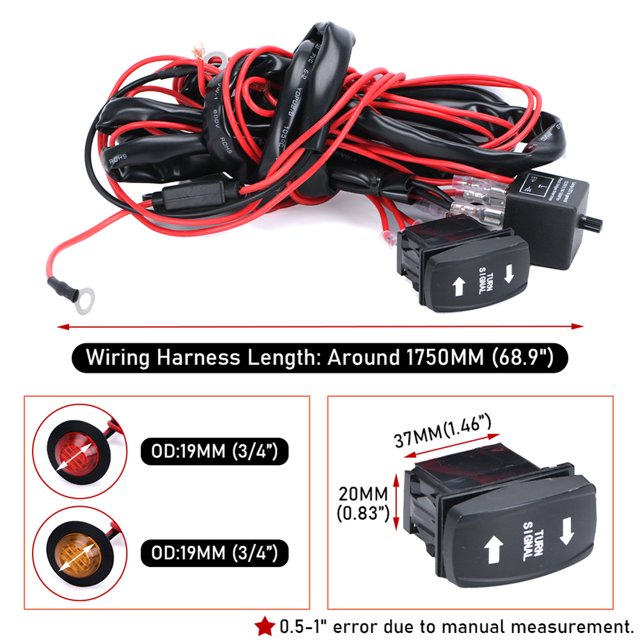 Kit de señal de giro con interruptor basculante ATV UTV para Yamaha Rhino Polaris Ranger Likrtyny Accesorios para autos y motos
