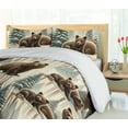 thumbnail image 3 of Ambesonne Bear Duvet Cover Set, Winter Forest Animals Trees, Calking, Green Brown Green Khaki, 3 of 4