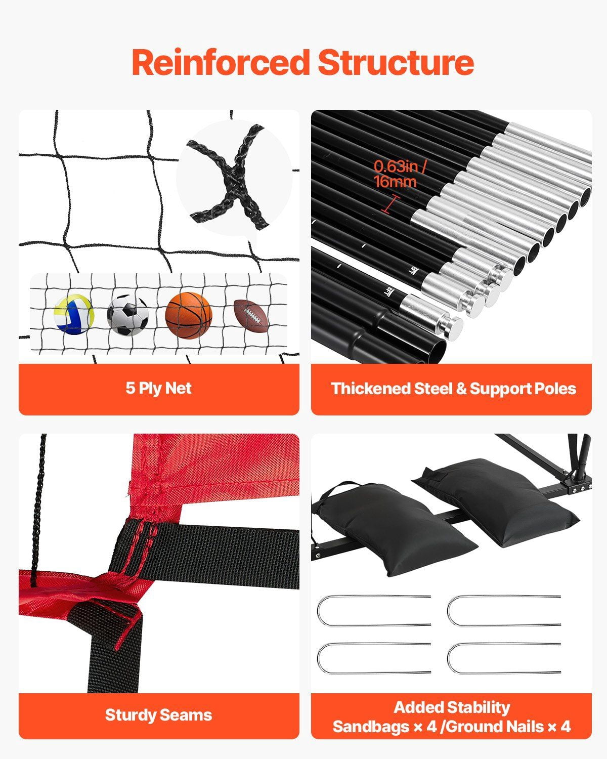 Volleyball Training Net System Adjustable Practice Equipment Indoor Outdoor