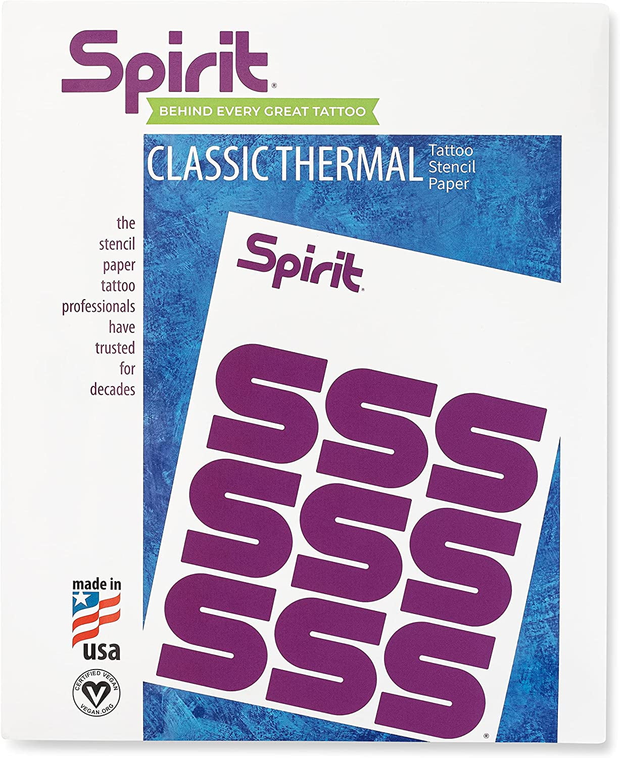 Spirit Stencil Paper for Tattooing High-Visibility Tattoo Transfer Paper, 25 Sheets, Size: A4, Purple