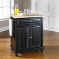 thumbnail image 2 of Bowery Hill Natural Wood Top Kitchen Island in Black, 2 of 6