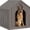 Grey, variant on Dog House Outdoor Indoor for Small Medium Dogs, Sturdy Plastic Waterproof Doghouse with Air Vents and Elevated Floor, Easy Clean and Assemble (Grey, 26.18''L × 24.02''W × 25.98''H)