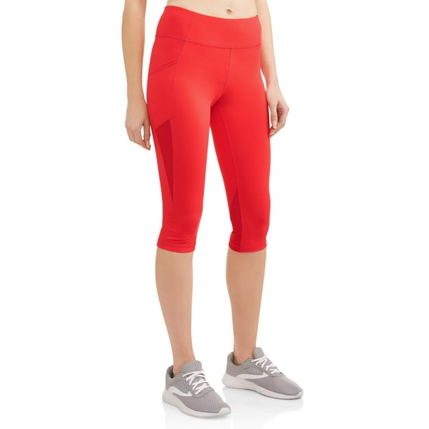 Athletic Works Women's Active High Waisted Capri Workout Leggings