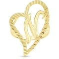 thumbnail image 1 of Floreo 10k Yellow Gold A-Z Cursive Letter and Heart Initial Ring, Medium Heart (0.9"), 1 of 5