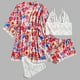 thumbnail image 4 of Mujeres Tallas grandes Lencería sexy Bata de seda Satén Albornoz Conjunto de cuatro piezas Ropa de dormir Pijamas Fridja nalpqowj49973, 4 of 8
