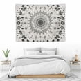 thumbnail image 3 of ONETECH  Bohemian Tapestry Wall Hanging, Beige White Floral Tapestry with Dotted Daisy Medallion Print Bedroom Boho Hippie Home Decor,, 3 of 7