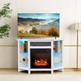 thumbnail image 4 of Costway Fireplace TV Stand with Led Lights & 18" Electric Fireplace for Tvs up to 50" White, 4 of 10