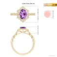 thumbnail image 4 of ANGARA Natural 1.15 Ct. Amethyst with Diamond Side Stones Ring in 14K Yellow Gold for Women (Ring Size: 5), 4 of 8