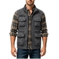 thumbnail image 5 of Men's Vest with Multi Pockets Breathable Lightweight Outdoor Cargo Vest Solid Color Stand Collar Jacket Men's Travel Sports Workout Vest, 5 of 6