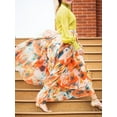 thumbnail image 3 of Dewadbow Lady Chiffon Boho Floral Gypsy Long Maxi Full Skirt Sundress, 3 of 5