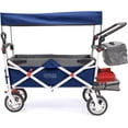 thumbnail image 6 of CREATIVE OUTDOOR Push-Pull Folding Wagon Stroller w/ Canopy, Navy Blue, 6 of 7