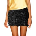 thumbnail image 7 of UQJfacai Sequin Skirt for Women Shine Glitter Sparkle Stretchy Bodycon Mini Skirts Night Out Party, 7 of 7