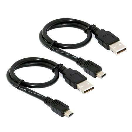 FREEDOMTECH Mini USB Cable (2-Pack 3ft) USB 2.0 Type A to Mini B Cable Male Charging Cord Compatible with GoPro Hero 3+, PS3 Controller, MP3 Players, Dash Cam, Digital Camera, GPS Receiver, PDAs