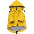 thumbnail image 1 of Yellow Zip Up Dog Raincoat With Reflective Buttons, Pockets, Rain/Water Resistant, Adjustable Drawstring, & Removable Hoodie, 1 of 6