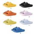 thumbnail image 4 of serony 2pcs Home Slippers EVA Non-slip Sandals Couples Open-Toe Thick Sole Slippers, Yellow, Suitable for Size 39-40, 4 of 8