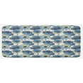 thumbnail image 1 of Floral Kitchen Mat, Ombre Flowers Romantic Perennial Bouquet Florets Digital Watercolor Effect Art Image, Plush Decorative Kitchen Mat with Non Slip Backing, 47" X 19", Grey Navy, by Ambesonne, 1 of 1