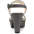 thumbnail image 3 of BLISSFUL STEP Sandales à Talons Hauts Épais à Plateforme à Bride Arrière pour Femmes Gris (Taille 8,5), 3 of 6