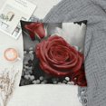 thumbnail image 2 of COMIO  Floral Pillow Covers Red Throw Pillow Covers Gray Black Red Pillows Decorative Couch Pillow Covers Living Room Sofa Bed Red Rose Flower Love Farmhouse Outdoor Summer Pillow Cases, 2 of 5