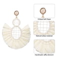 thumbnail image 3 of 2 pares de pendientes redondos de rafia – Pendientes de paja boho – Pendientes colgantes geométricos para mujeres y niñas, 3 of 5