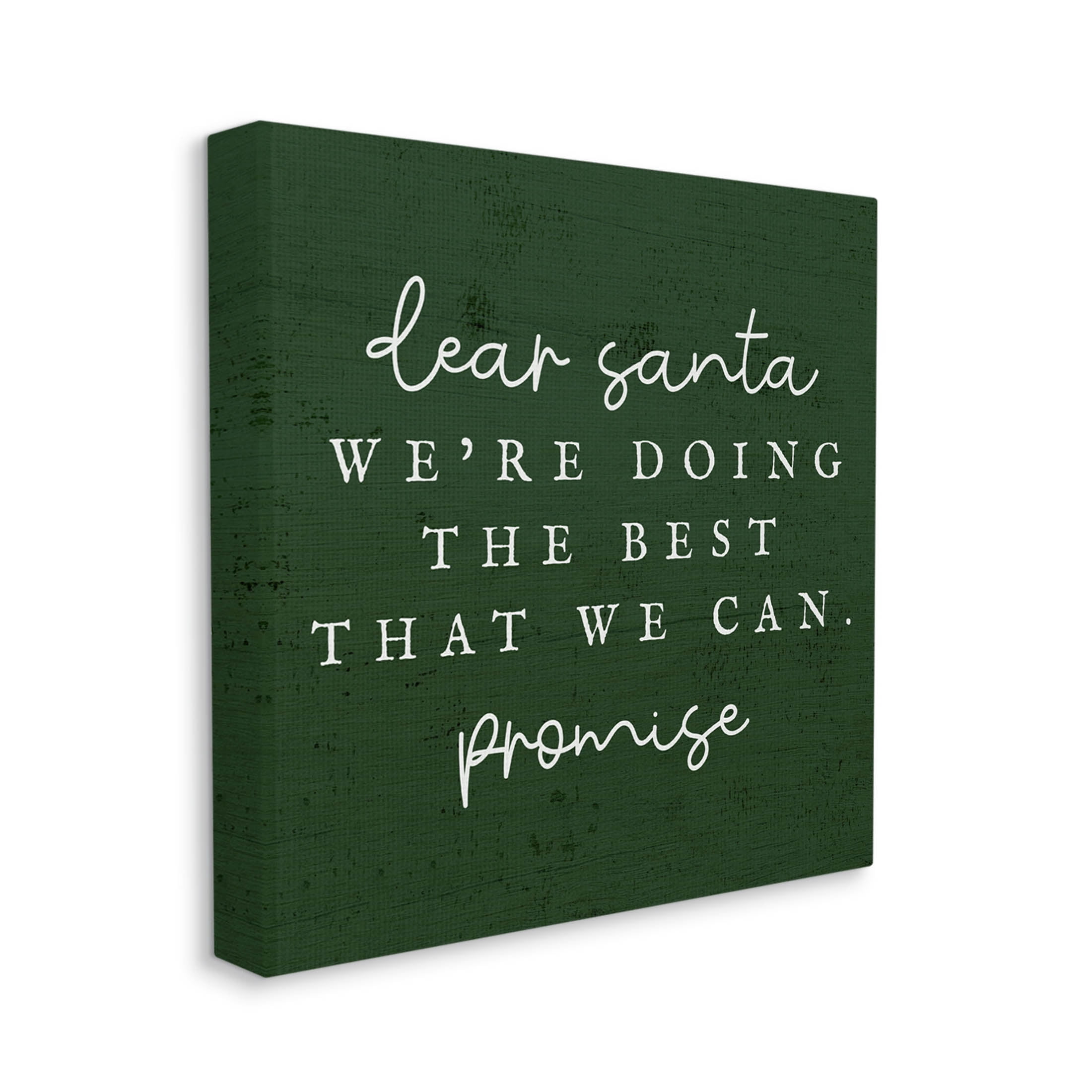 Dear Santa Best We Can Phrase Holiday Graphic Art Gallery Wrapped Canvas Print Wall Art