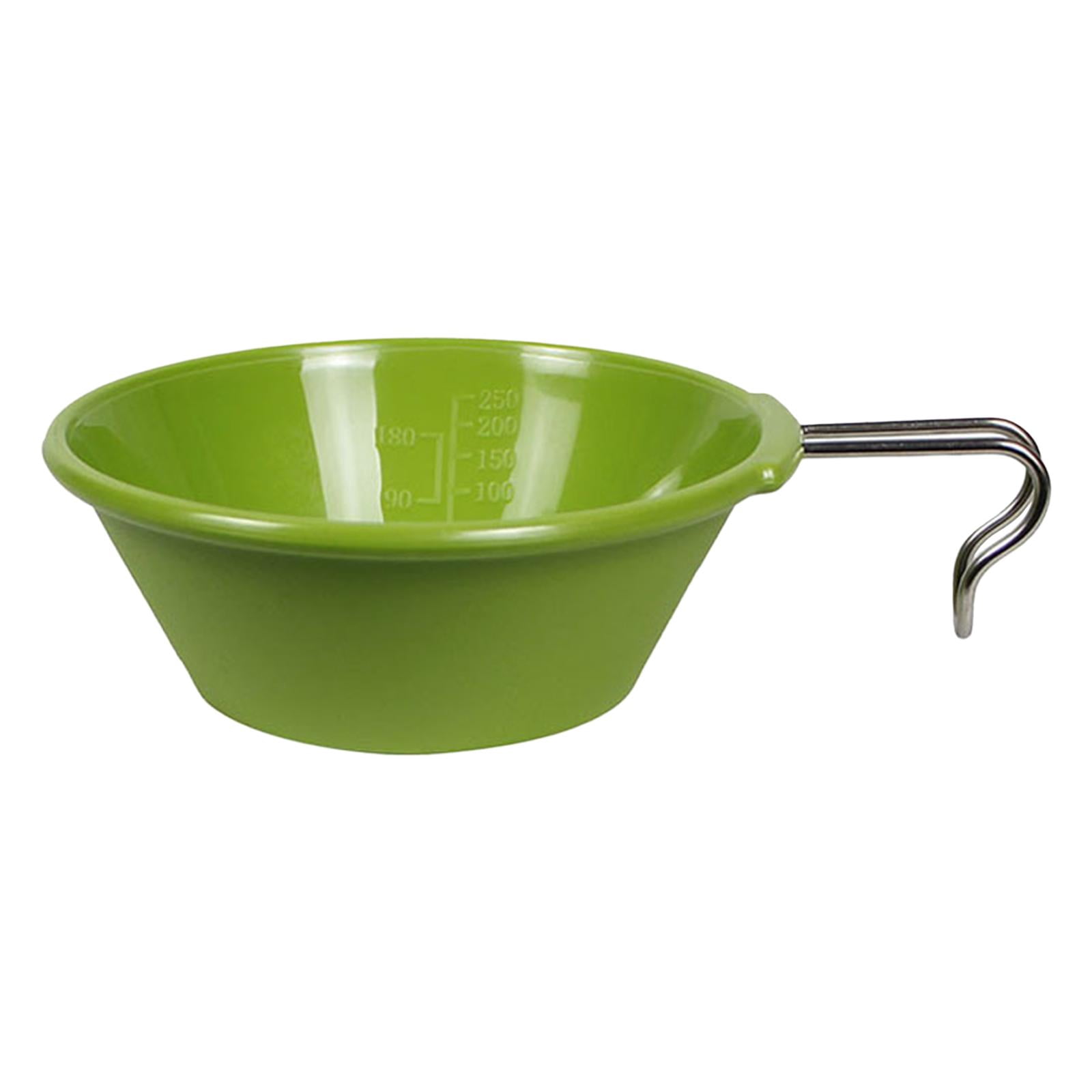LOVIVER Bol de Camping Léger Vaisselle Bol à Soupe avec Poignée en Acier Inoxydable Extérieur Vert