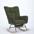 thumbnail image 2 of Yesfashion Rocker Accent Armchair With Solid Wood Legs, Modern Nursery Rocking Chair, Upholstered Glider Chair With High Backrest For Nursery Bedroom Living Room, 2 of 8