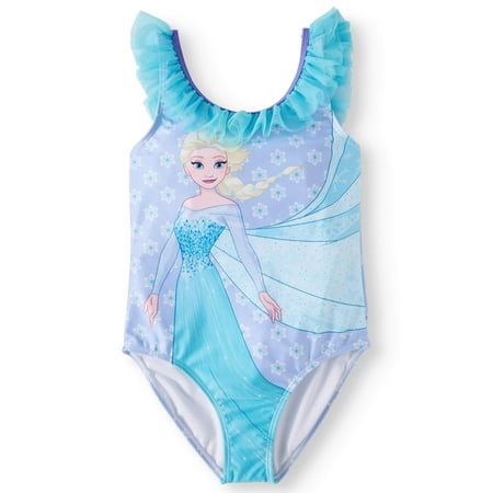 Infant Girls 2 Piece Swimsuit - Elsa Ruffled One-Piece Swimsuit (Little Girls & Big Girls)