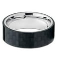 thumbnail image 4 of His and Her's 6mm & 8mm Blue Tungsten Ring - Silver Brushed - Tungsten Wedding Band Beveled, 4 of 4