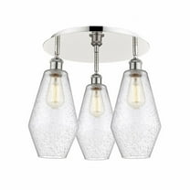 Innovations Lighting  Cindyrella - 3 Light 19" Flush Mount Polished Nickel/Seedy