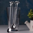 thumbnail image 2 of YEUHTLL Long Handle Iced Tea Spoons set Creative Gold Leaf Cocktail Stirring Spoons, Premium Food Grade Stainless Steel, Mirror Finish & Dishwasher Safe, 2 of 17