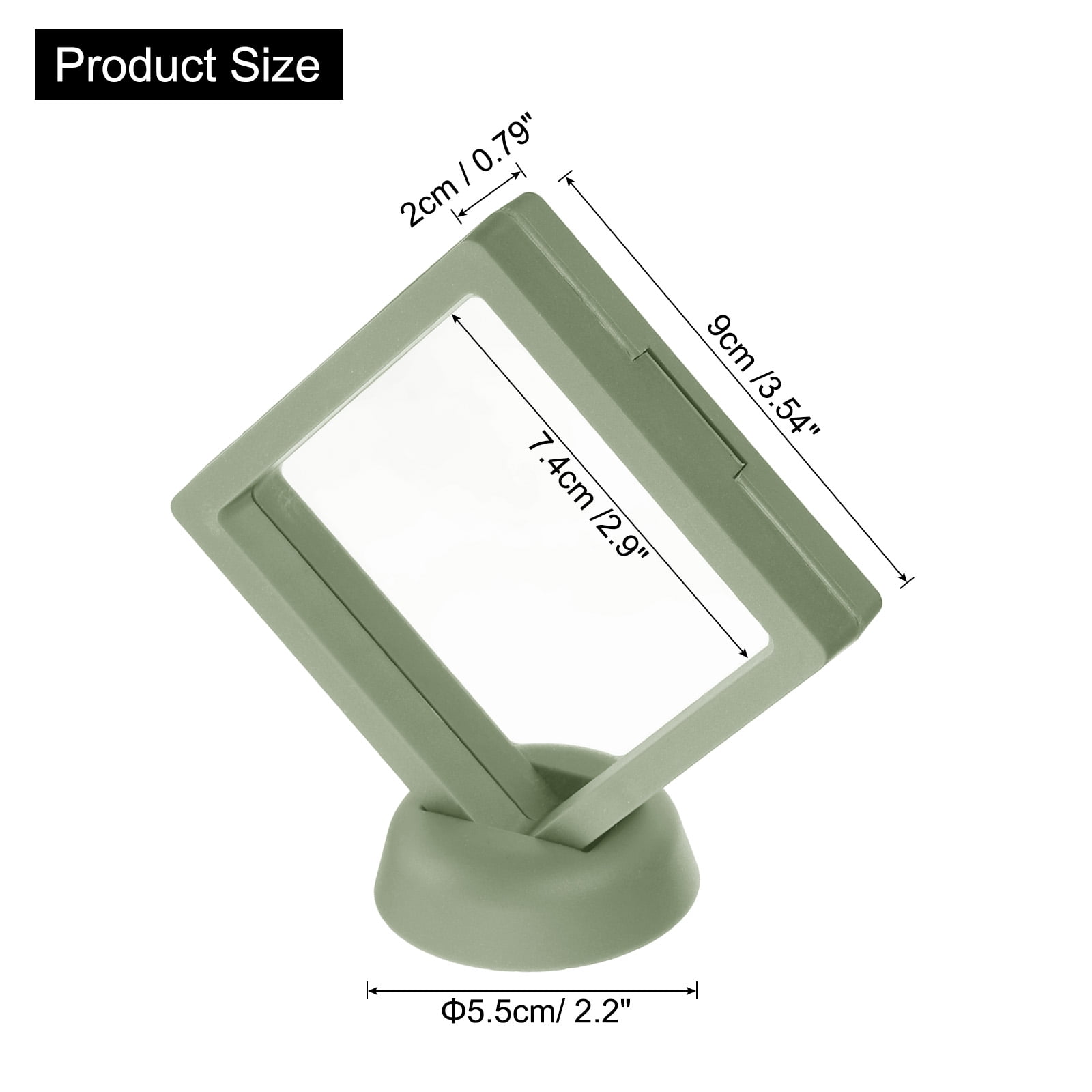Unique Bargains 4Pcs Floating Frame Display Holder Stand 3.54" x 3.54" x 0.8" Green