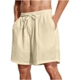 thumbnail image 2 of Admvng Mens Shorts Solid Color Holiday Breathable Elastic Waist Shorts with Pockets S-3XL, 2 of 7